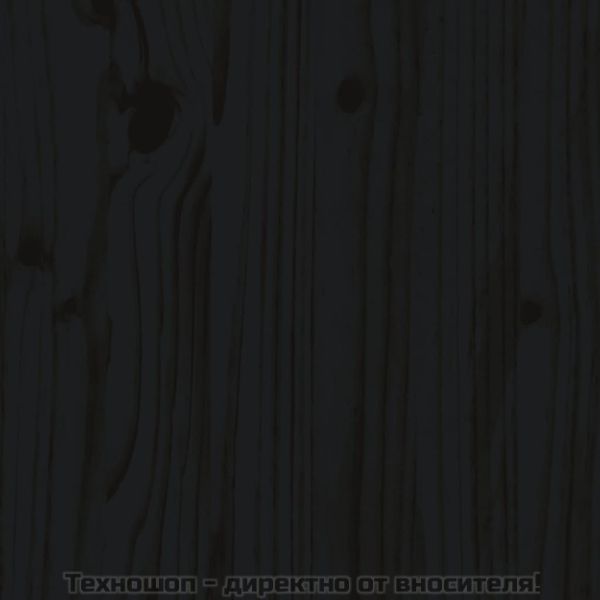 Рамка за легло с табла, черна, 200x200 см, масивно дърво