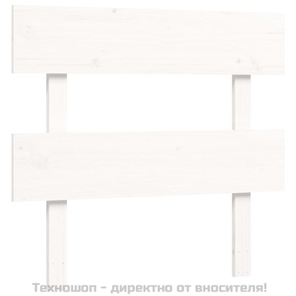 Рамка за легло с табла бяла Single масивна дървесина