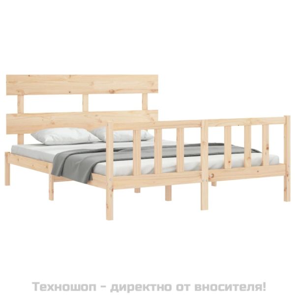 Рамка за легло с табла King Size масивно дърво