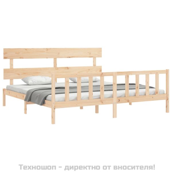 Рамка за легло без матрак 200x200 см масивна чамова дървесина