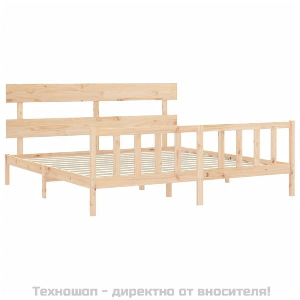 Рамка за легло без матрак 200x200 см масивна чамова дървесина