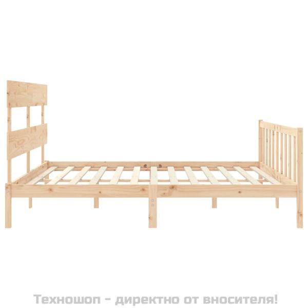 Рамка за легло без матрак 200x200 см масивна чамова дървесина