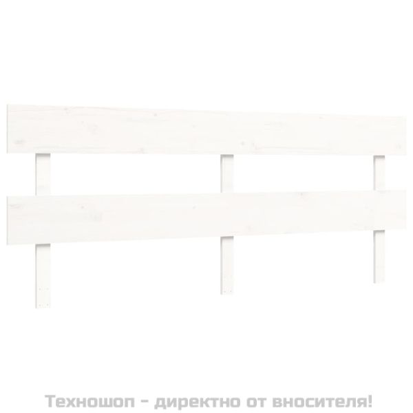 Рамка за легло без матрак, бял, 200x200 см, бор масив