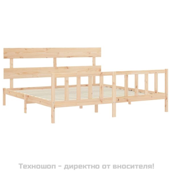 Рамка за легло с табла Super King Size дърво масив