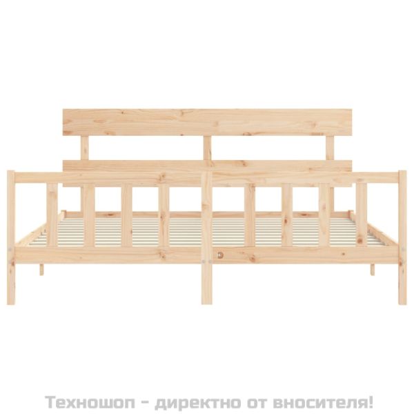 Рамка за легло с табла Super King Size дърво масив