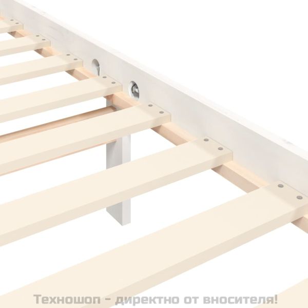 Рамка за легло с табла бяла King Size масивно дърво