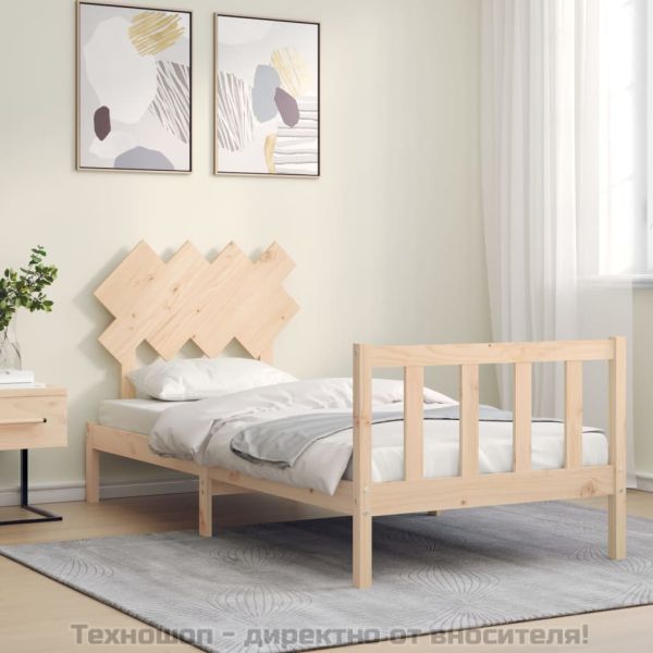 Рамка за легло с табла Single масивна дървесина