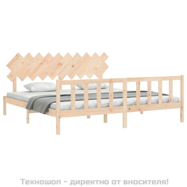 Рамка за легло без матрак 200x200 см масивна чамова дървесина