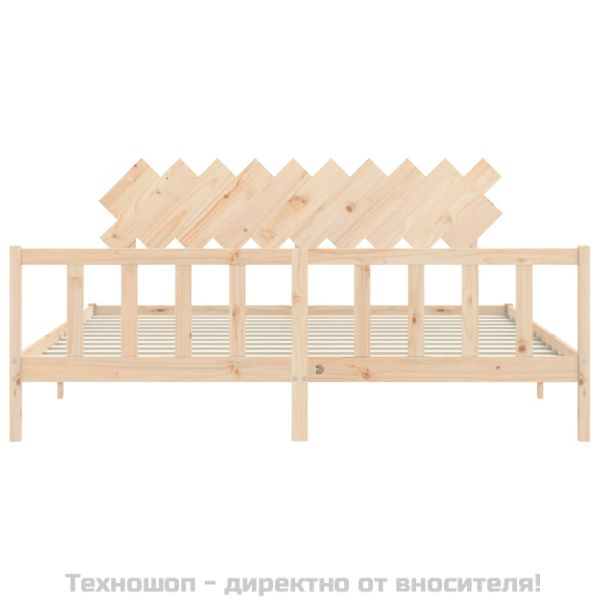 Рамка за легло без матрак 200x200 см масивна чамова дървесина