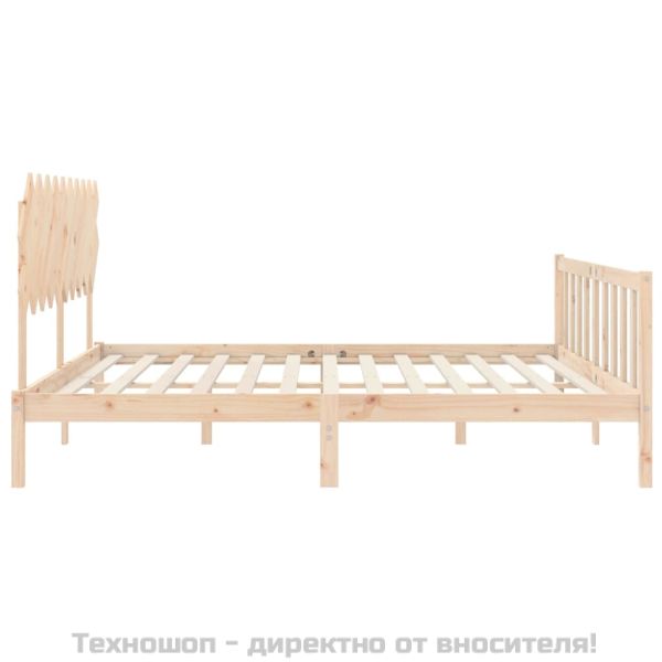 Рамка за легло без матрак 200x200 см масивна чамова дървесина
