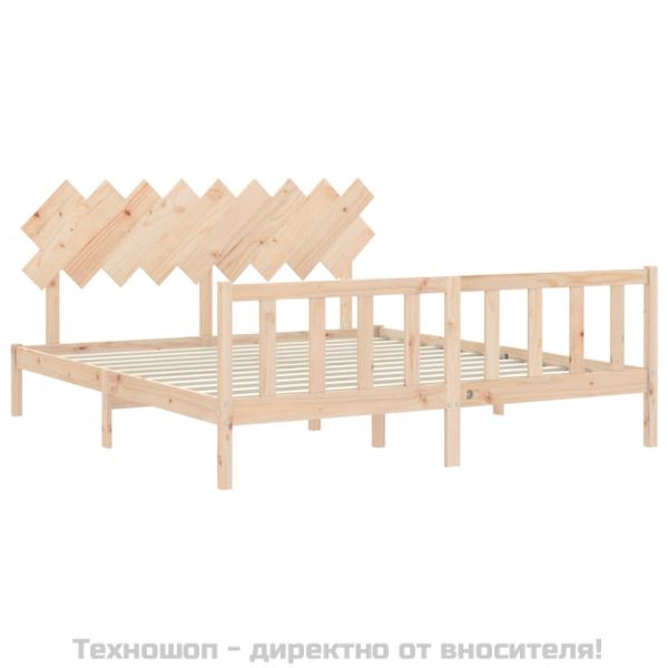 Рамка за легло с табла Super King Size дърво масив