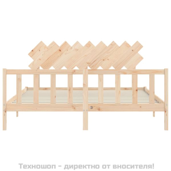 Рамка за легло с табла Super King Size дърво масив