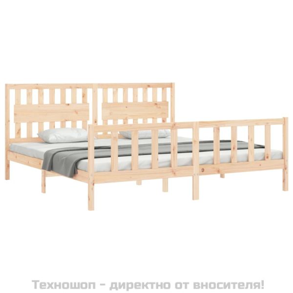 Рамка за легло без матрак 200x200 см масивна чамова дървесина