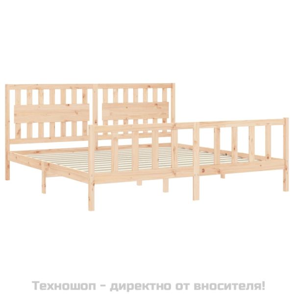 Рамка за легло без матрак 200x200 см масивна чамова дървесина