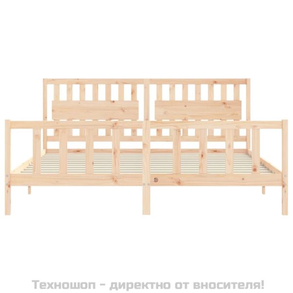 Рамка за легло без матрак 200x200 см масивна чамова дървесина