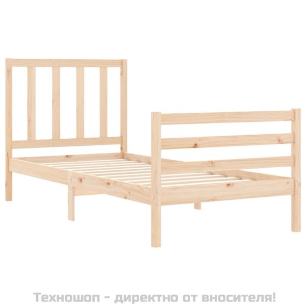 Рамка за легло без матрак, 90x200 см, масивна чамова дървесина