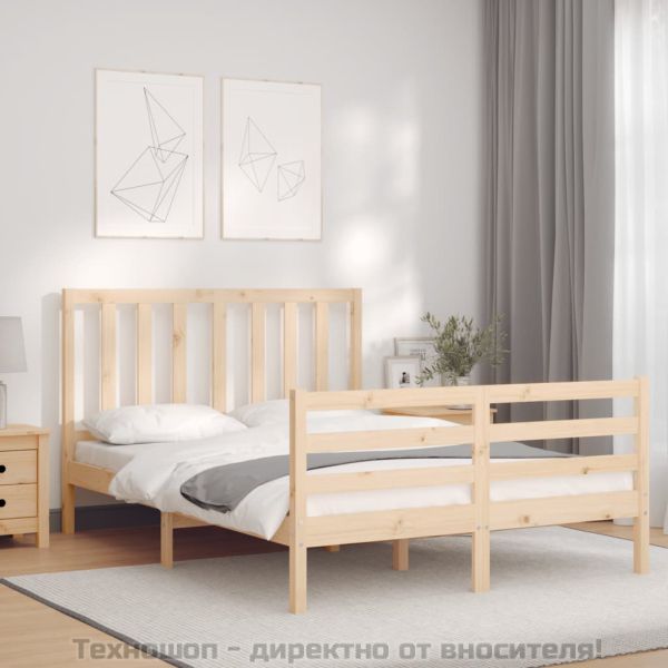 Рамка за легло без матрак, 120x200 см, масивна чамова дървесина