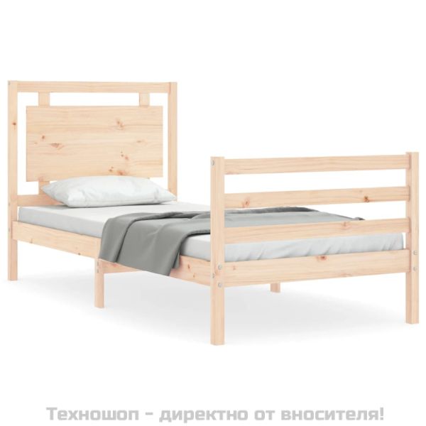 Рамка за легло с табла, 100x200 см, масивно дърво