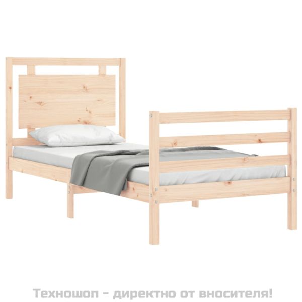 Рамка за легло с табла, 100x200 см, масивно дърво
