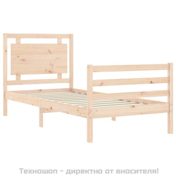 Рамка за легло с табла, 100x200 см, масивно дърво