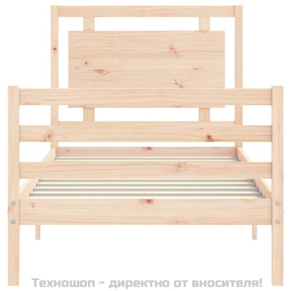 Рамка за легло с табла, 100x200 см, масивно дърво