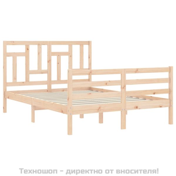 Рамка за легло с табла Small Double масивна дървесина