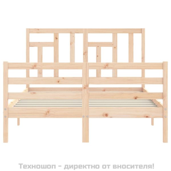 Рамка за легло с табла Small Double масивна дървесина