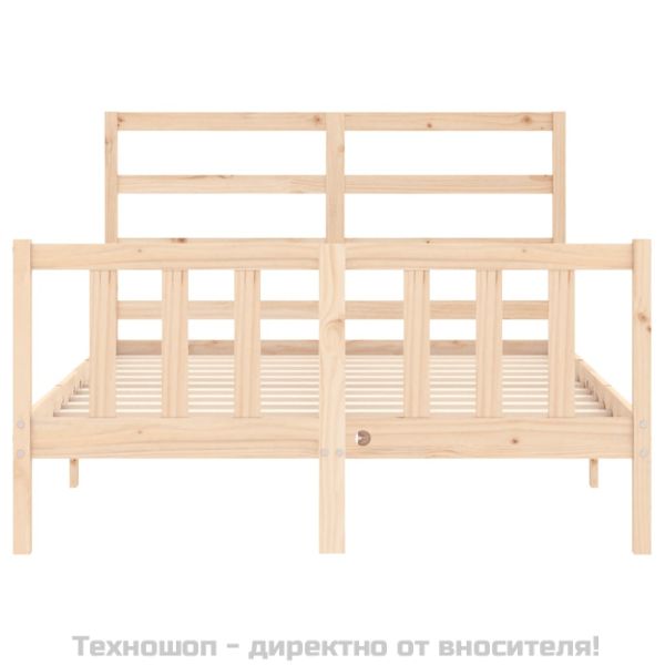 Рамка за легло с табла Small Double масивна дървесина