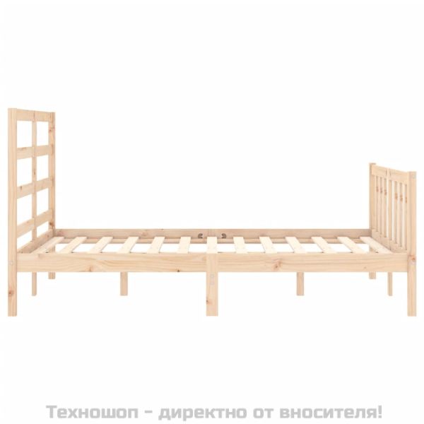 Рамка за легло с табла Small Double масивна дървесина