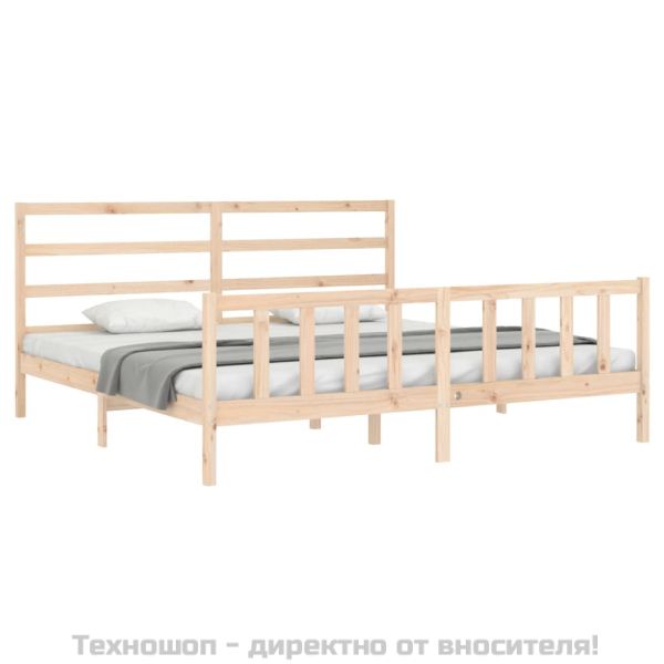 Рамка за легло без матрак 200x200 см масивна чамова дървесина