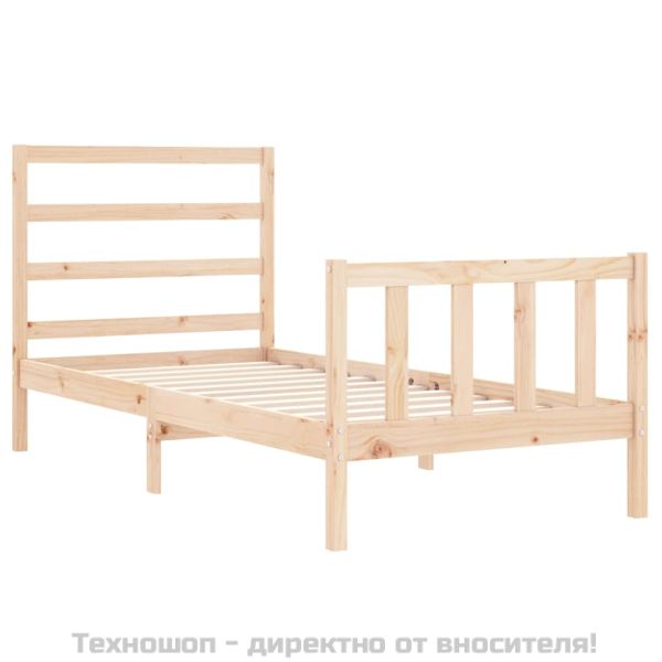 Рамка за легло без матрак, 90x200 см, масивна чамова дървесина
