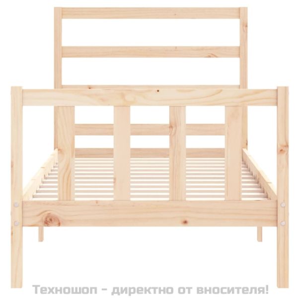 Рамка за легло без матрак, 90x200 см, масивна чамова дървесина