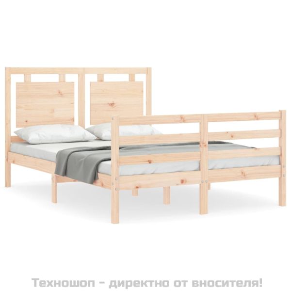 Рамка за легло с табла, 120х200 см, масивно дърво