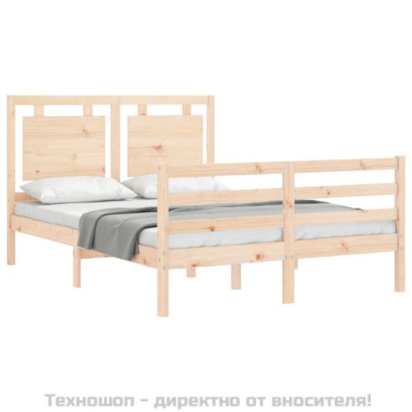 Рамка за легло с табла, 120х200 см, масивно дърво