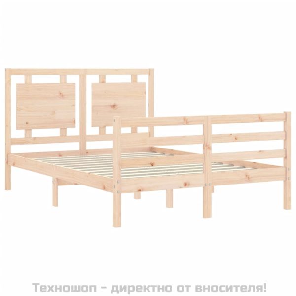 Рамка за легло с табла, 120х200 см, масивно дърво