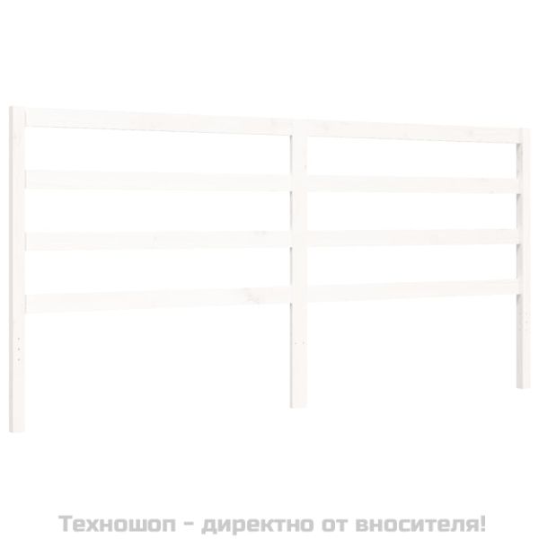 Рамка за легло без матрак, бял, 200x200 см, бор масив