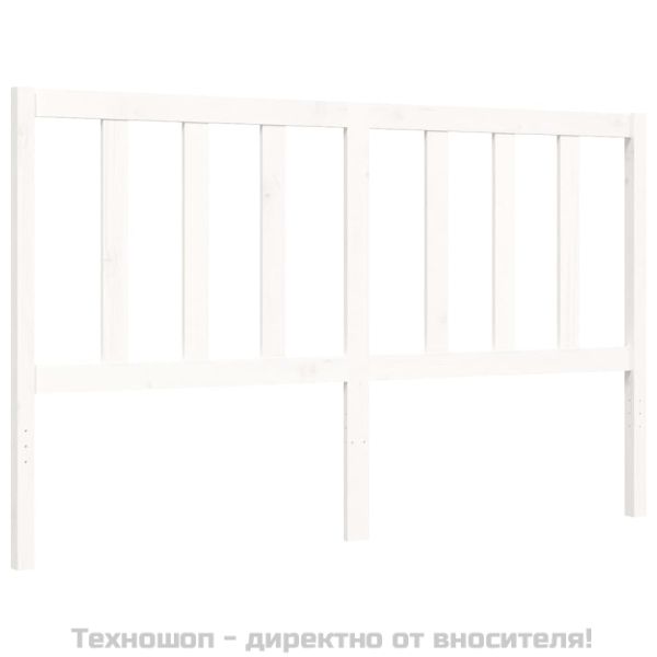 Рамка за легло без матрак, бял, 160x200 см, бор масив