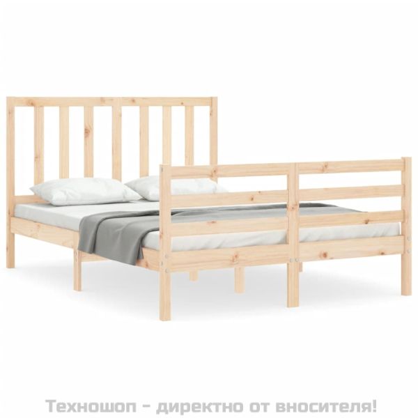 Рамка за легло с табла Small Double масивна дървесина