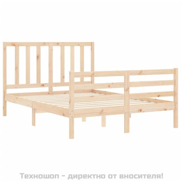 Рамка за легло с табла Small Double масивна дървесина