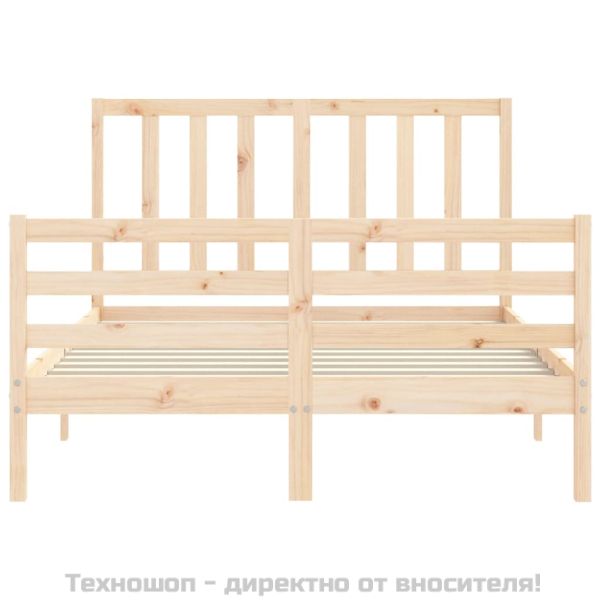 Рамка за легло с табла Small Double масивна дървесина