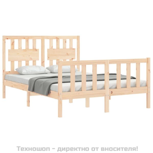 Рамка за легло с табла Small Double масивна дървесина