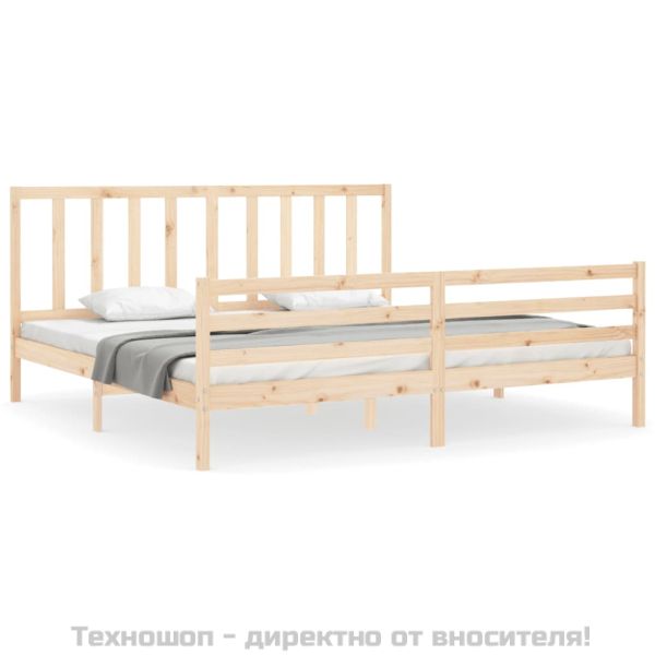 Рамка за легло без матрак 200x200 см масивна чамова дървесина