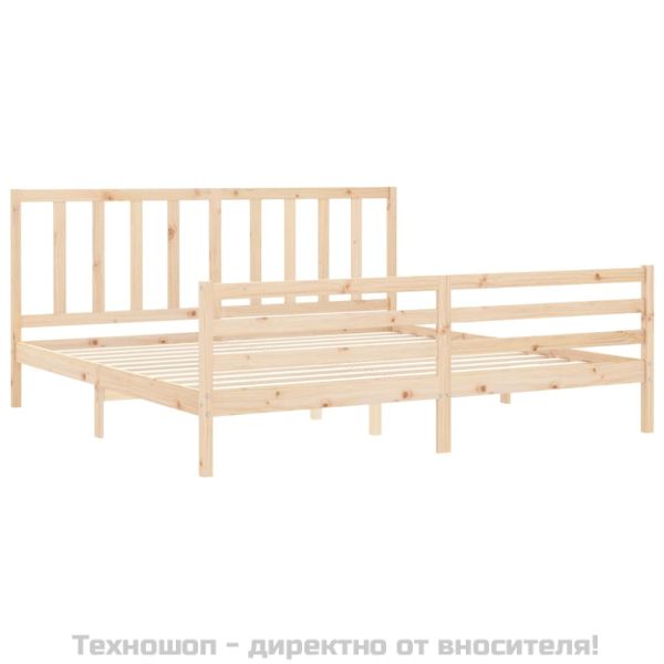 Рамка за легло без матрак 200x200 см масивна чамова дървесина