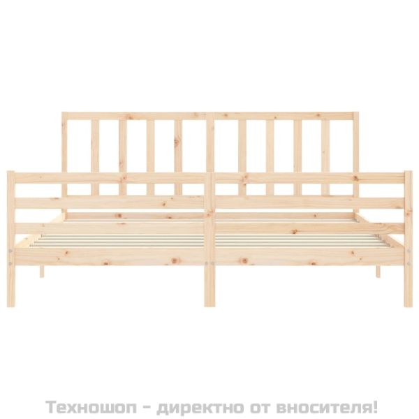 Рамка за легло без матрак 200x200 см масивна чамова дървесина
