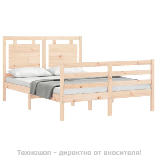 Рамка за легло с табла Small Double масивна дървесина