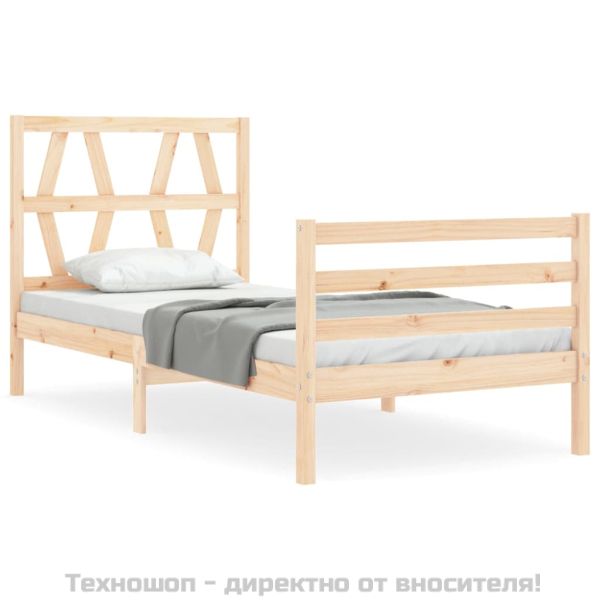 Рамка за легло с табла, 100x200 см, масивно дърво