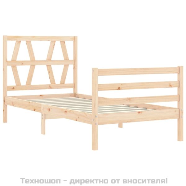 Рамка за легло с табла, 100x200 см, масивно дърво