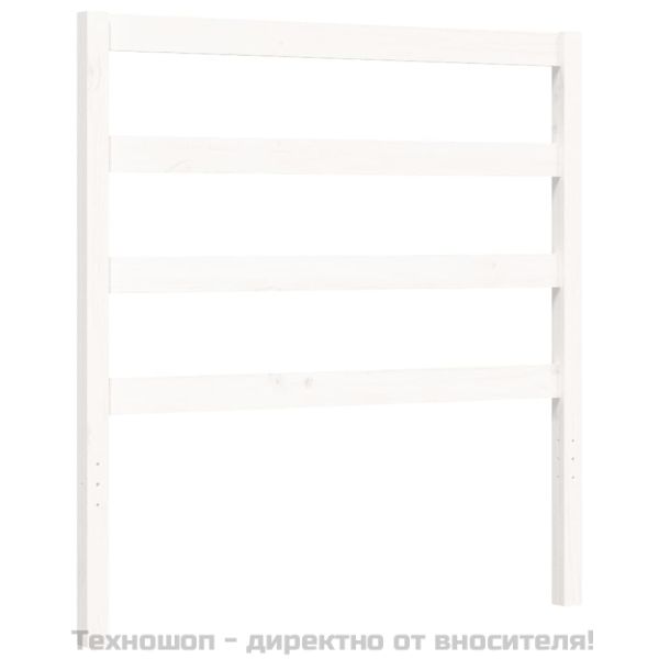 Рамка за легло без матрак, бял, 90x200 см, бор масив