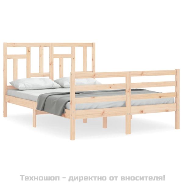 Рамка за легло с табла, 120х200 см, масивно дърво
