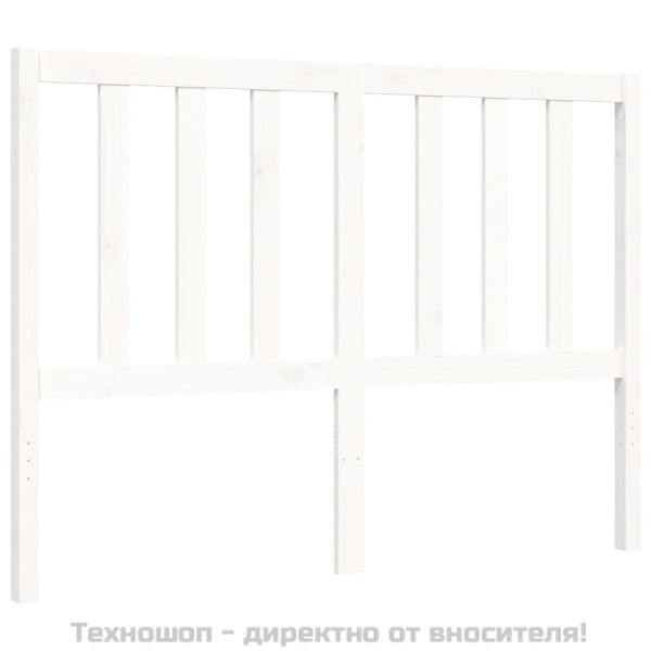 Рамка за легло без матрак, бял, 140x200 см, бор масив